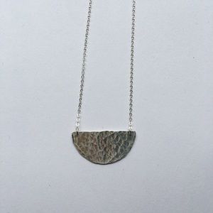 Sterling Silver Half Moon Necklace